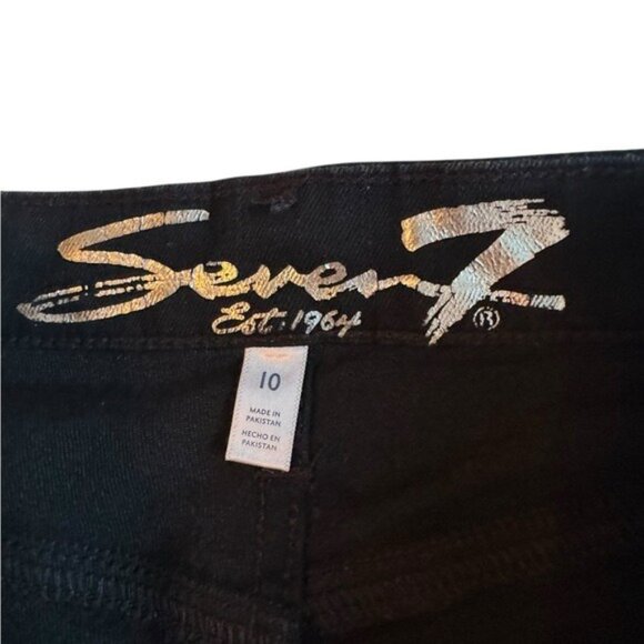 Seven 7 Womens Weekend Jean Shorts Size 10 Black Y2K Mid Rise Festival - Picture 4 of 7